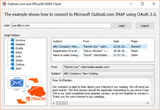 Connect to Office365 IMAP using OAuth 